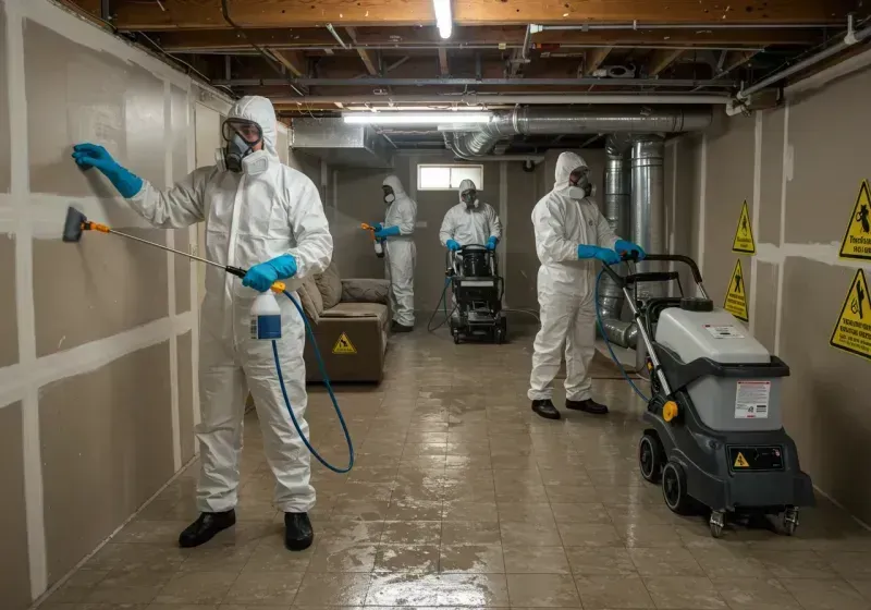 Basement Moisture Removal and Structural Drying process in Walker County, TX